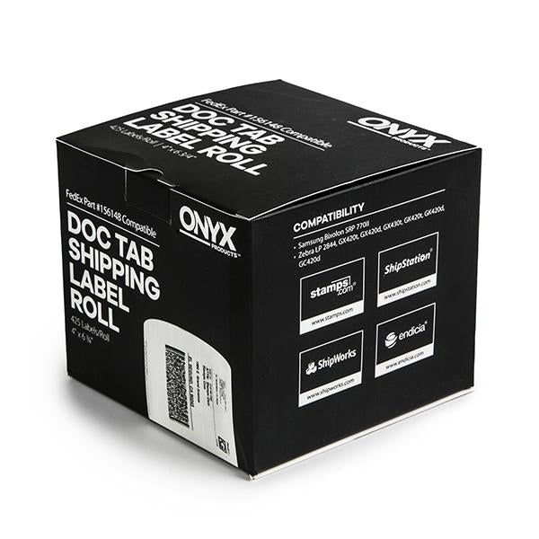 ONYX 4" x 6 3/4" FedEx DocTab Shipping Label Rolls