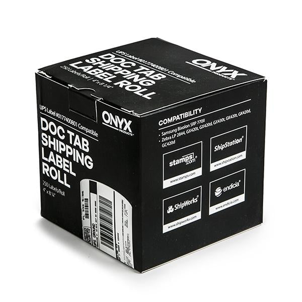 ONYX Products<sup>®</sup> 4" x 8 1/4" UPS DocTab Shipping Label Rolls, 250 Labels/Roll
