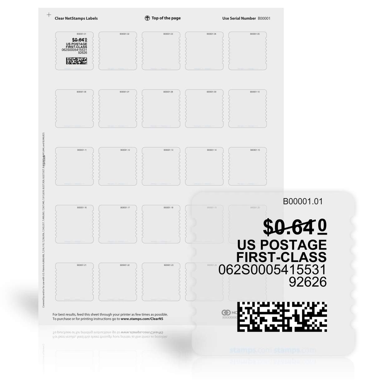 Clear NetStamps Sheets