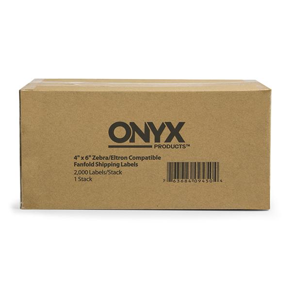 ONYX 4" x 6" Zebra/Eltron Compatible Fanfold Shipping Labels