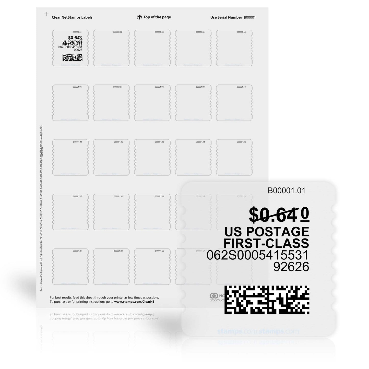Clear NetStamps Sheets