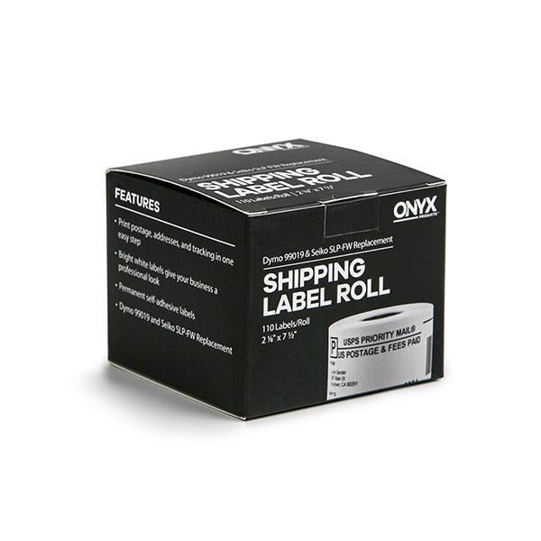 ONYX 2 1/8" x 7 1/2" DYMO & Seiko Compatible Shipping Label Roll