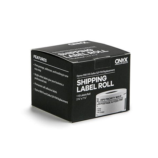 ONYX 2 1/8" x 7 1/2" DYMO & Seiko Compatible Shipping Label Roll