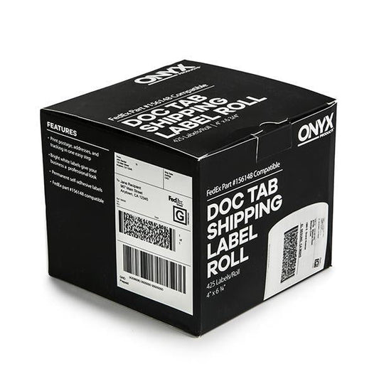 ONYX 4" x 6 3/4" FedEx DocTab Shipping Label Rolls