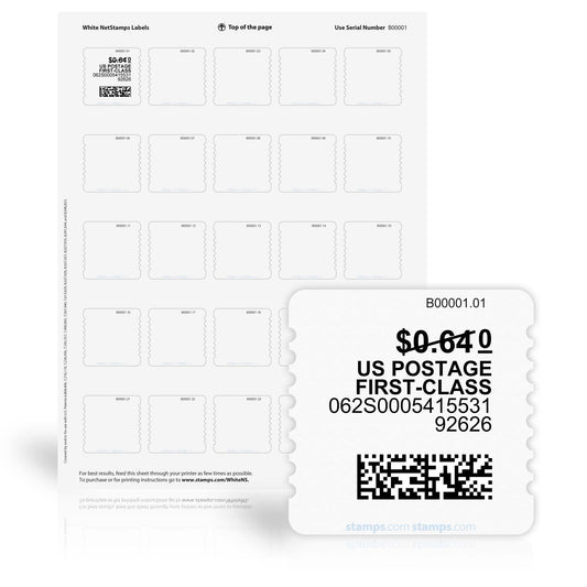 White NetStamps Sheets